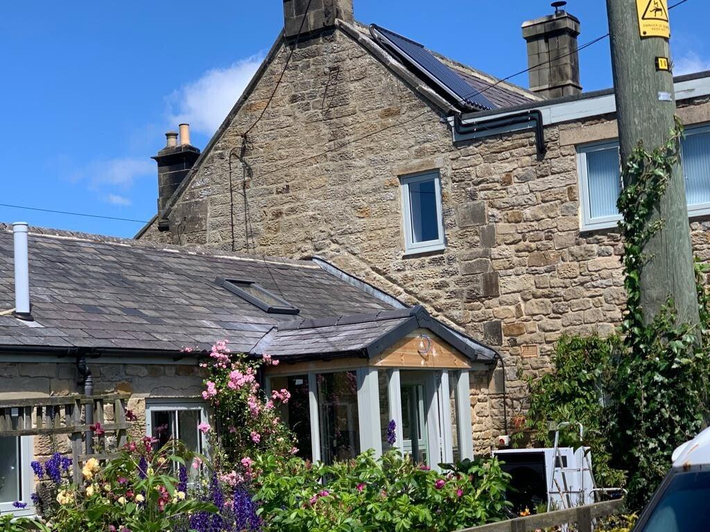 stone cottage re-roof with cottage garden, charming