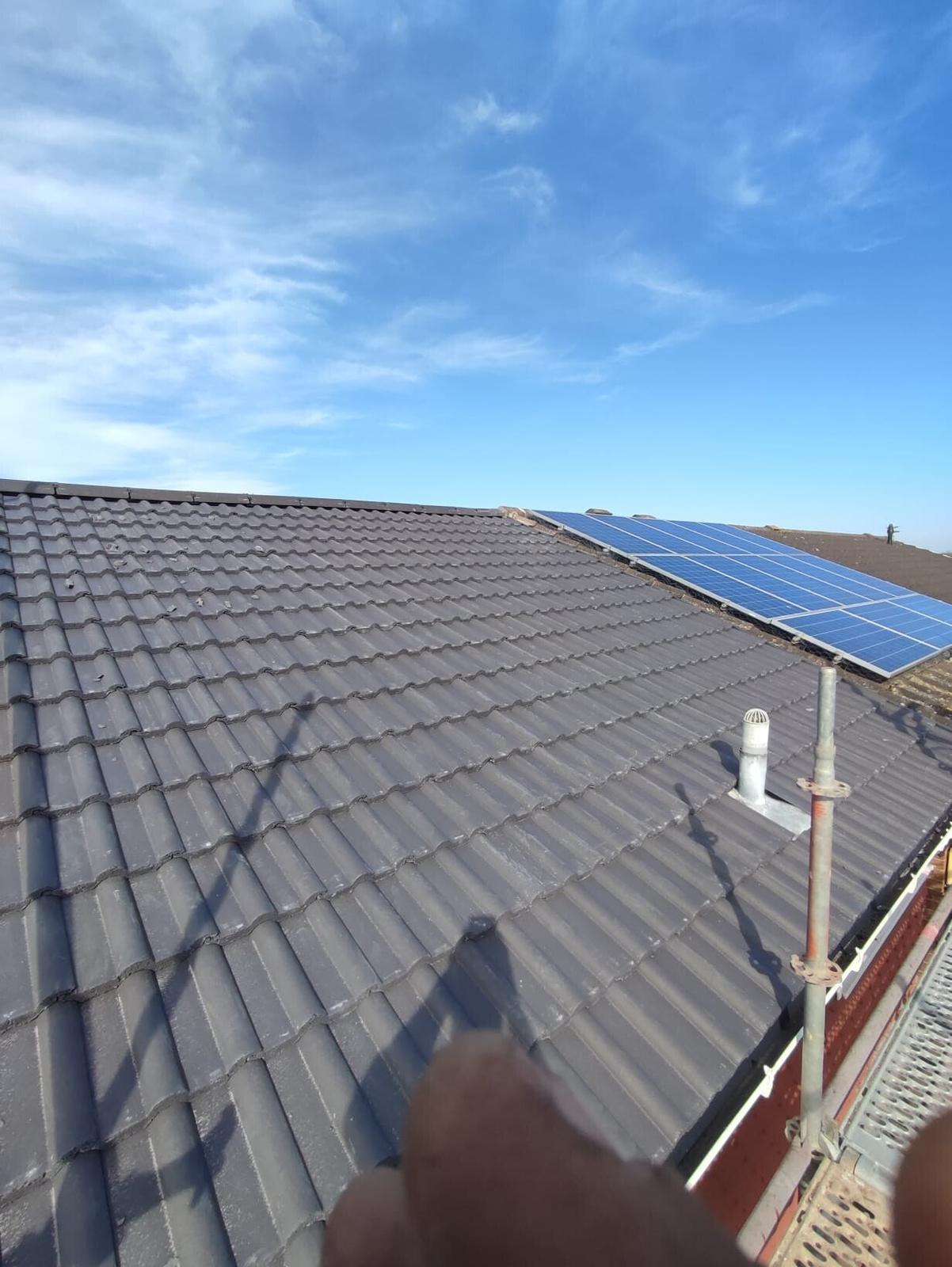 Solar panel roof work by Willow Roofing